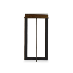 Giselle End Table In Amber Cast Glass