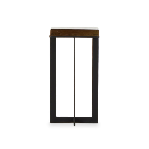 Giselle End Table In Amber Cast Glass