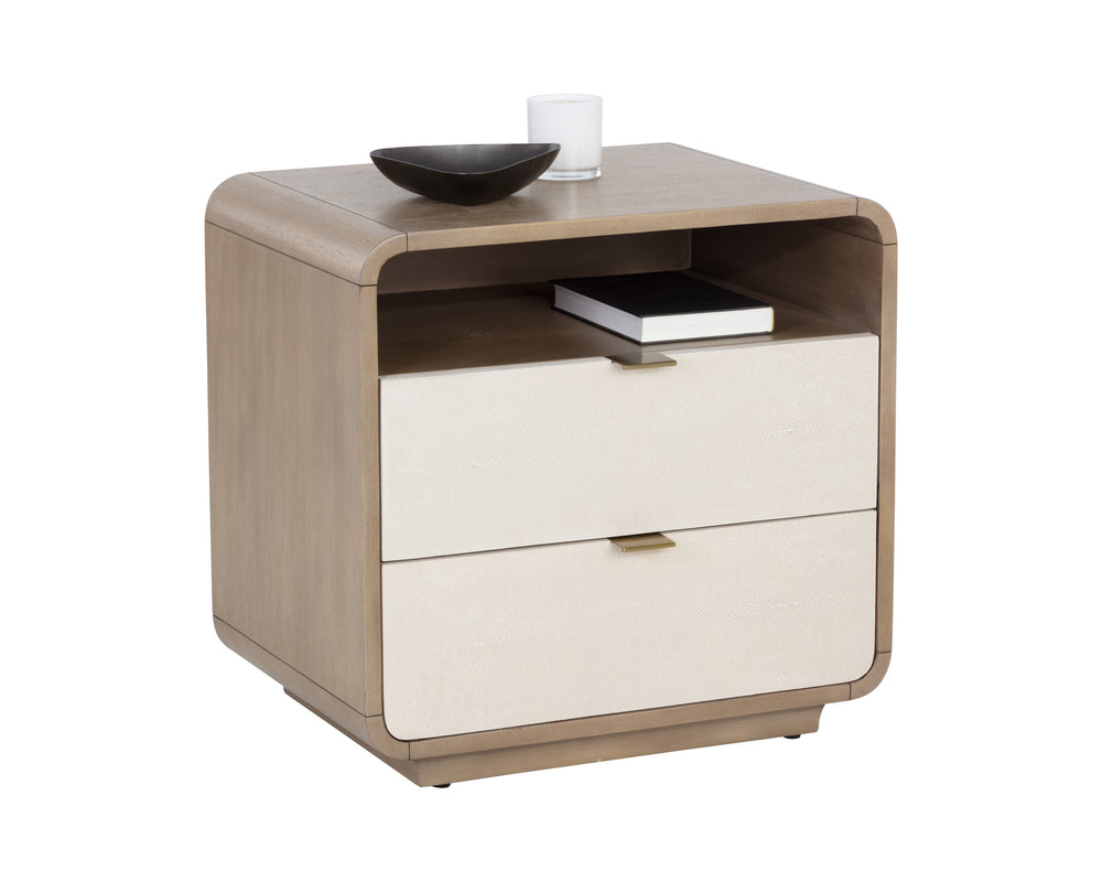 KAYDEN NIGHTSTAND - OYSTER SHAGREEN