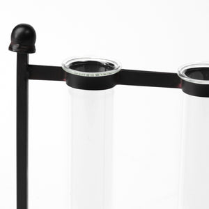 Bunsen Black Metal Five Glass Test Tube Vase