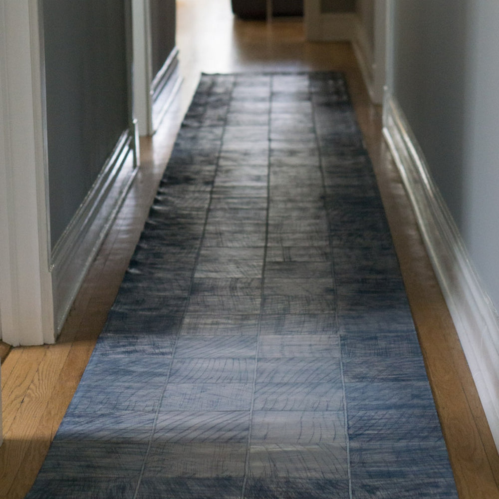Blueprint Scratched Leather Rugs