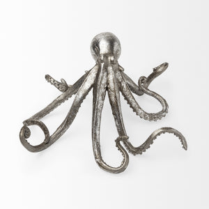 Strafford Medium 13L x 7W Silver Resin Octopus