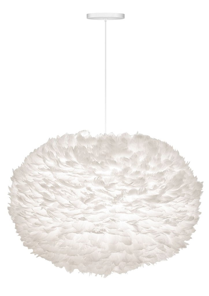 Eos XL Hardwired Pendant in White with White Cord