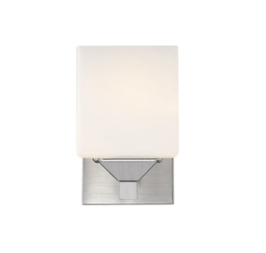 Quube 1 Light Vanity in Brushed Nickel Finish