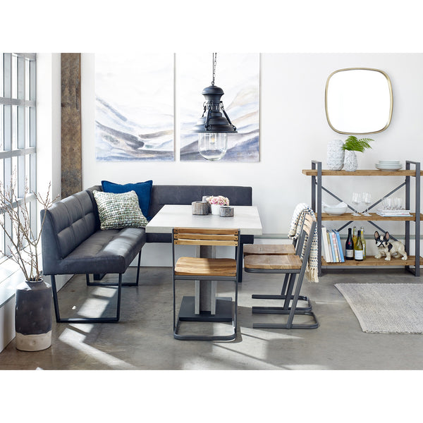 Moe's Hanlon 4-Seater Corner Bench Dark Grey