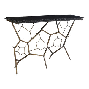 Moe's Nate Slate Console Table in Dark Grey