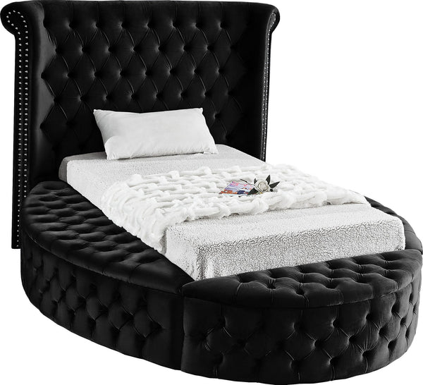 Lorena Twin Bed In Black Velvet