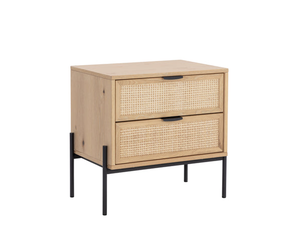 AVIDA NIGHTSTAND - BLACK - RUSTIC OAK/NATURAL