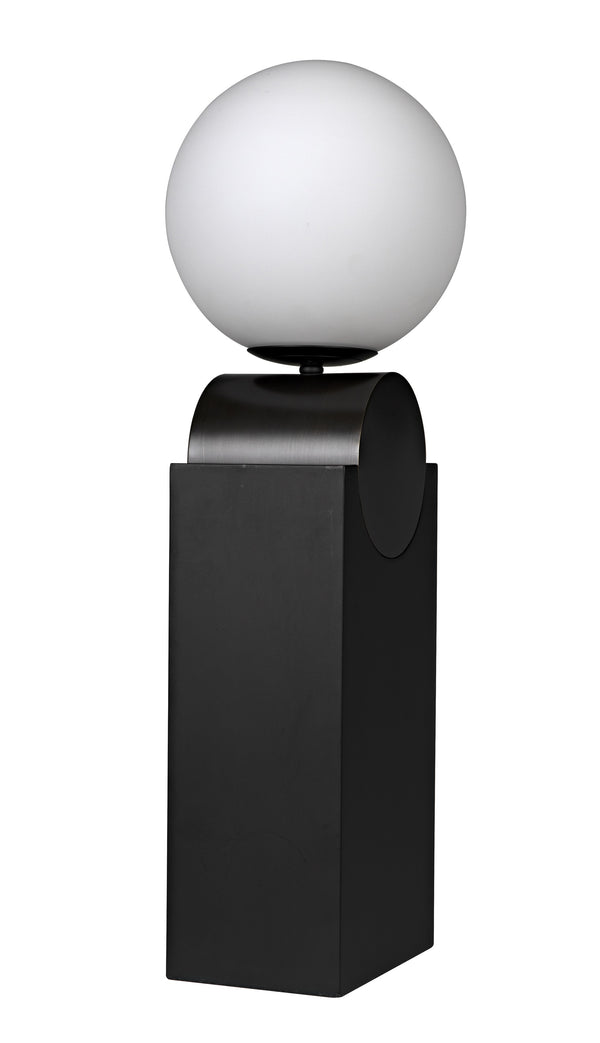 Kate Table Lamp, Black Metal with Antique Brass Accent