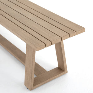 Atherton Outdoor Dining Bench in Brown