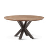 Bern 60" Round Table, Smoke Acacia, Natural Steel