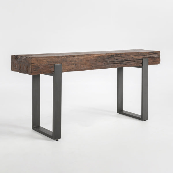 Duarte Solid Wood Rectangle Console Table - Rustic Brown