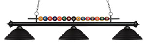 Shark 3 Light Billiard Light in Matte Black Finish