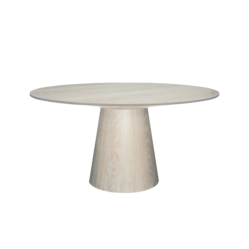 ROUND CERUSED OAK DINING TABLE BASE AND TOP