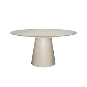 ROUND CERUSED OAK DINING TABLE BASE AND TOP