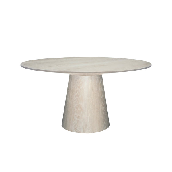 ROUND CERUSED OAK DINING TABLE BASE AND TOP