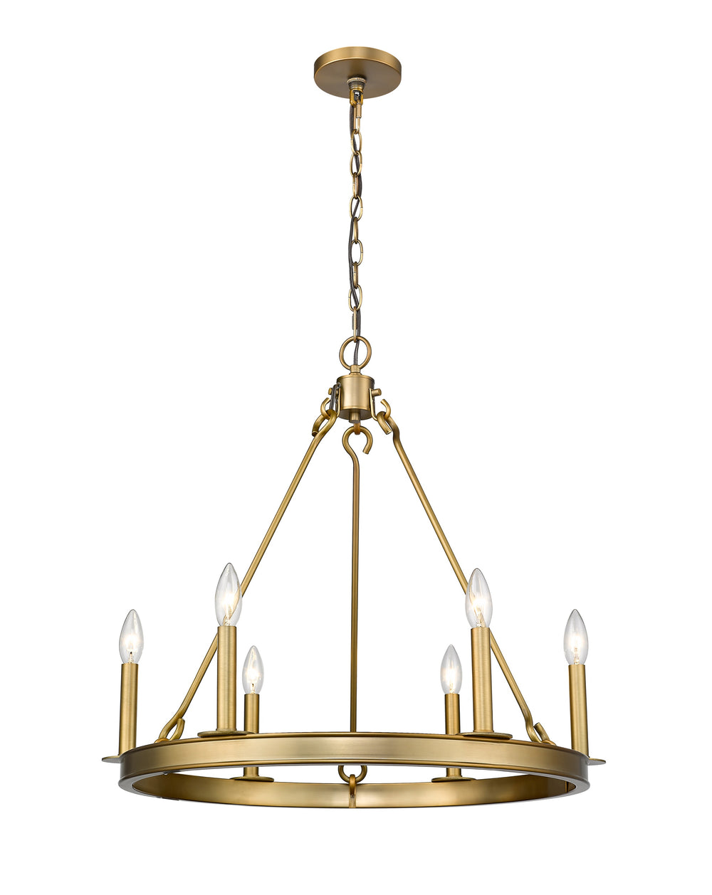 Barclay 6 Light Chandelier in Olde Brass Finish