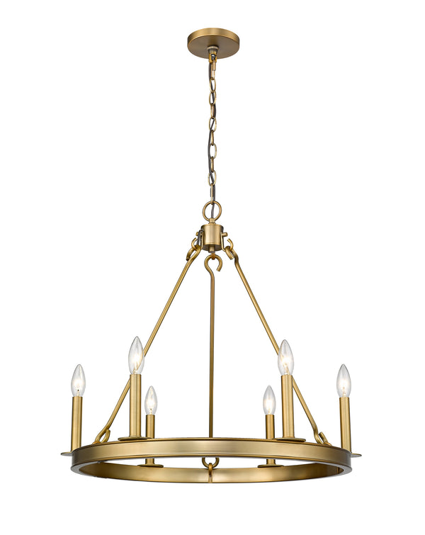 Barclay 6 Light Chandelier in Olde Brass Finish