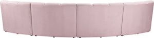 Lynda 4pc. Modular Sectional In Pink Velvet
