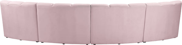 Lynda 4pc. Modular Sectional In Pink Velvet