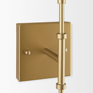 Edie Brushed Gold Metal w/ Frosted Glass Globes 2-Light Wall Sconce