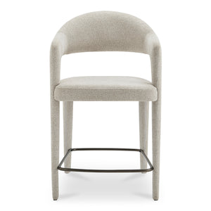 Martens Beige Counter Stool with Armrests