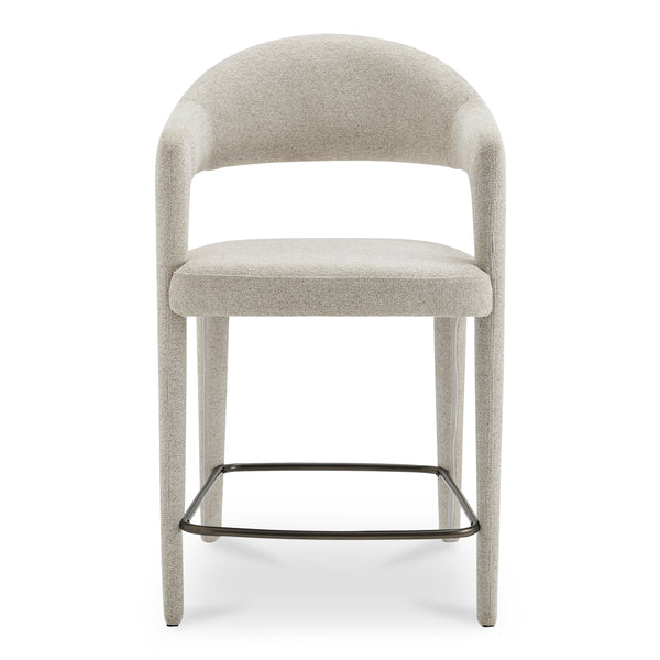 Martens Beige Counter Stool with Armrests