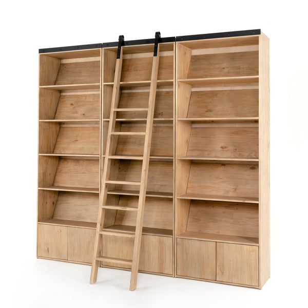 Bane Triple Bookshelf W/ Ladder In Smoked P