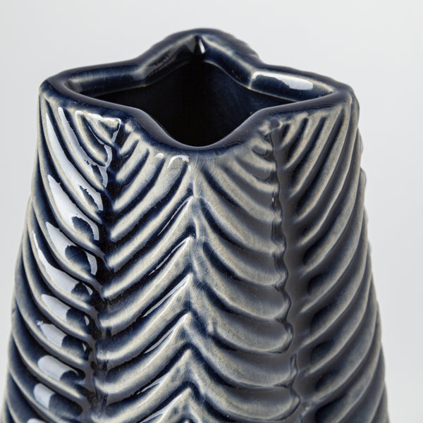 Bashir II Large Dark Navy Gloss Ceramic Vase