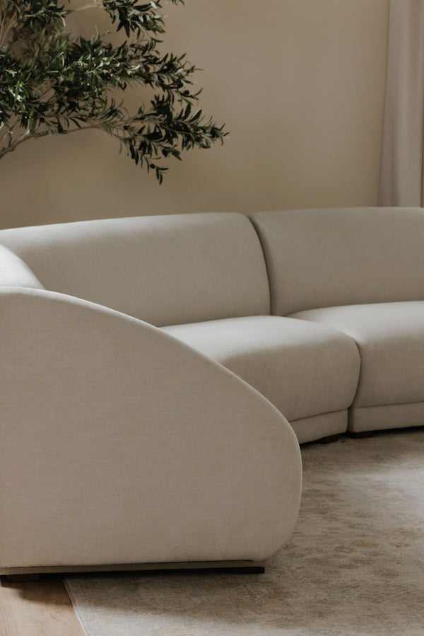 Moe's Fraser Wedge Slipper Chair, Off White Polyester