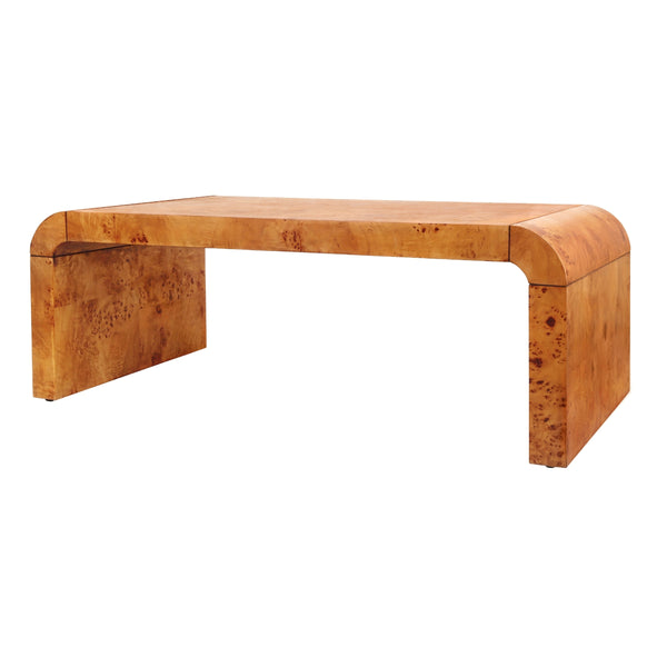 Adriel Burl Wood Coffee Table, Golden Brown Burl