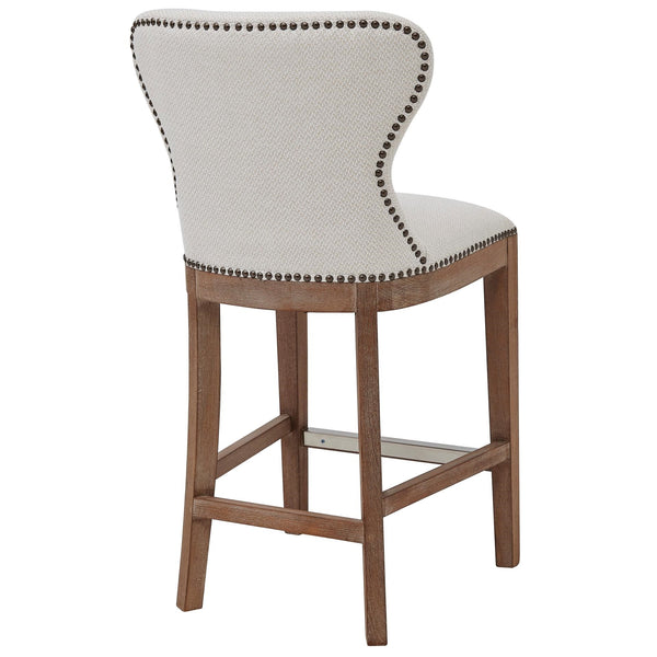 Dorsey Fabric Counter Stool Drift Wood Legs In Cardiff Cream 
