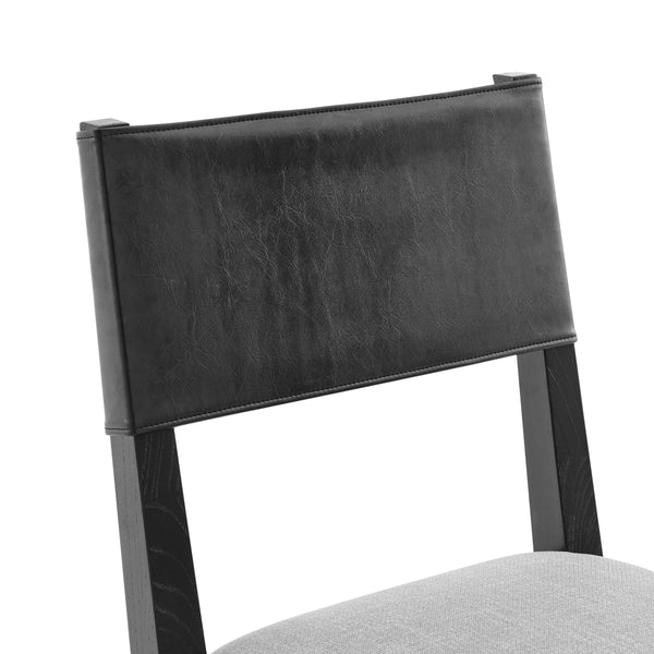 Kylo PU/ Fabric Dining Side Chair, Borneo Black/Meridien Gray