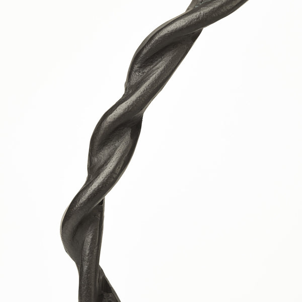 Rizwan (Large) Black Aluminum Braided Circular Object
