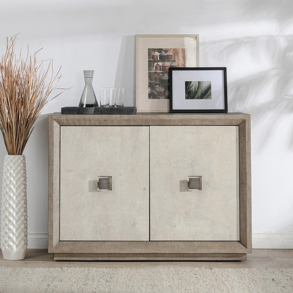Denver Solid Wood 2Dr Cabinet - Gray/White
