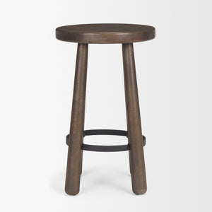 Weldon Dark Brown Wood w/ Matte Black Metal Counter Stool