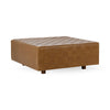 Aristo Leather Square Ottoman in Chestnut