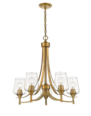 Joliet 5 Light Chandelier in Olde Brass Finish