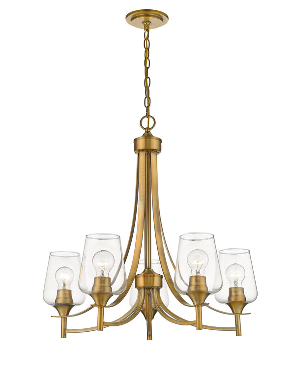 Joliet 5 Light Chandelier in Olde Brass Finish