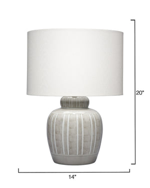 Arthur Ceramic Table Lamp with Linen Shade, Grey
