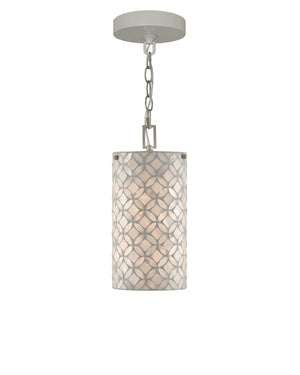 Ellison Pendant In Pearl & Antique Silver Leaf