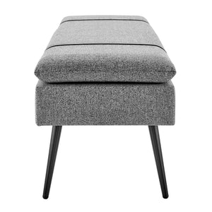 Zuney Fabric Bench In Princeton Gray