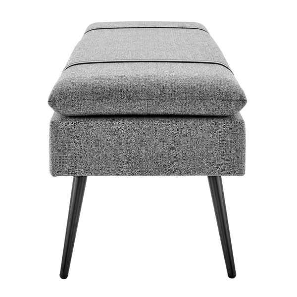 Zuney Fabric Bench In Princeton Gray