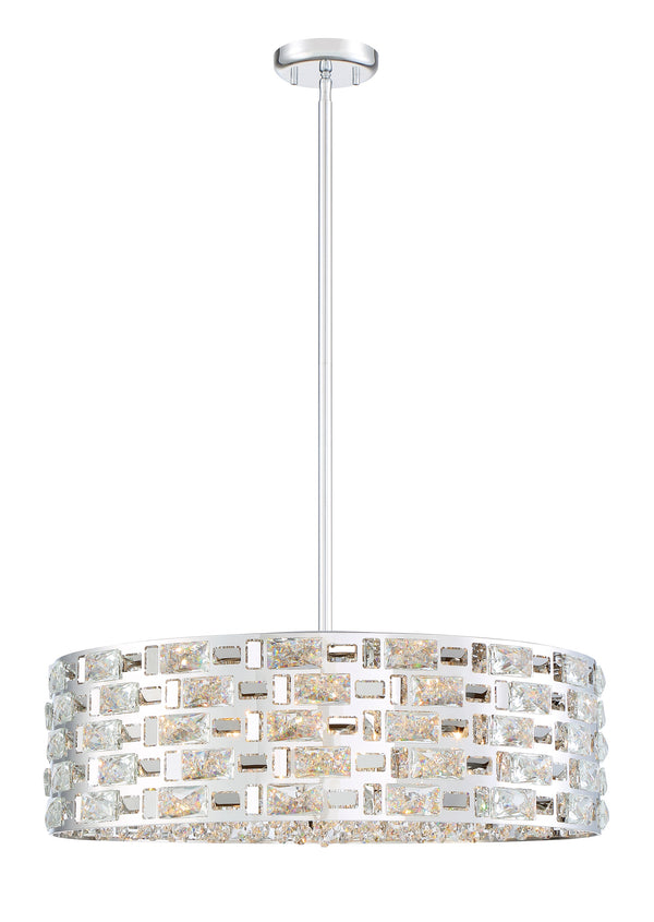 Aludra 7 Light Pendant in Chrome Finish