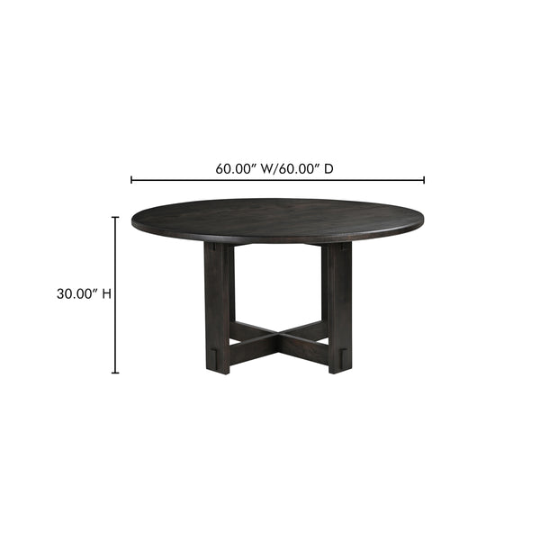 Moe's Glenn Round Dining Table in Dark Brown