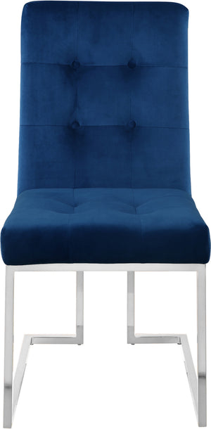Sara Dining Chair In Navy Velvet