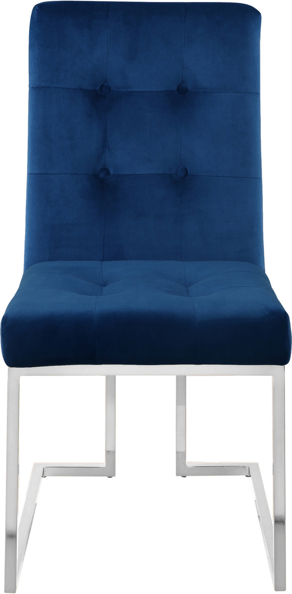 Sara Dining Chair In Navy Velvet