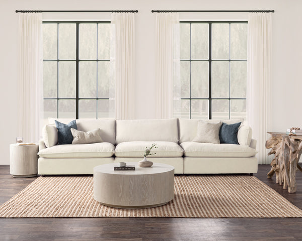 Caplan 3-Piece Sectional in Elite-Ivory with Deep Seating