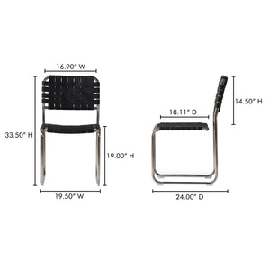 Moe's Moma Dining Chair Set - Black Leather