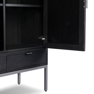 Cressida Bar Cabinet - Black Linen